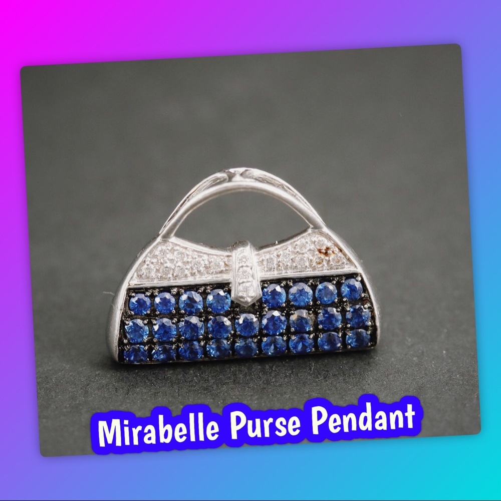 EUC MIRABELLE Sapphire & Diamond Purse Pendant 👛